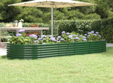 Garden Raised Bed Galvanised Steel 224x80x36 cm Green 318918