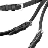 Leather Flash Bridle with Reins and Bit Black Full 90897