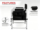 Folding Director Chair with Side Table & Storage Pockets, 41"23.6"26.4" Heavy Duty Spray-Coated 55814069