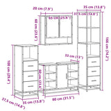 4 Piece Bathroom Furniture Set Brown Oak Engineered Wood 3301304