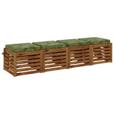 Seat Cushions SOEST 4 pcs 100% Polyester Leaf Design 944578