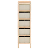 Storage Racks with 5 Fabric Baskets 2 pcs Beige Cedar Wood 276232