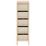 Storage Racks with 5 Fabric Baskets 2 pcs Beige Cedar Wood 276232