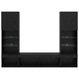 TV Wall Units with LED 5 pcs 40.5 x 30 x 102 cm Black Oak 3402959