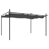 Pergola with Retractable Roof Anthracite 395x292x230 cm 360119
