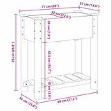 Garden Planter Beige 71 x 37 x 76.5 cm Solid Fir Wood 42006566