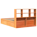Bed Frame without Mattress Wax Brown 135x190 cm Double Solid Wood Pine 3323472