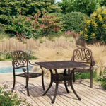 ZNTS 3 Piece Bistro Set Cast Aluminium Bronze 3070577