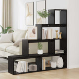 Room Divider Bookcase Black Oak 143.5 x 29 x 143.5 cm 886274