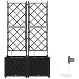 Garden Planter 2 pcs Black 80 x 40 x 142 cm PP 42002851