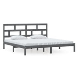 3101240 Bed Frame without Mattress Grey Solid Wood Pine 200x200 cm