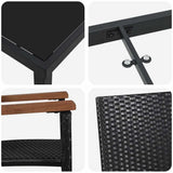 Garden Dining Set 5 pcs Black Powder-Coated Steel 3379417