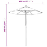 Garden Parasol with Wooden Pole Sand 196x231 cm 363159