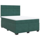 Box Spring Bed with Mattress Dark Green 140x190 cm Velvet 3290909
