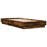 Bed Frame without Mattress with LED Lights Smoked Oak 100x200 cm 839508