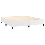 ZNTS Bed Frame without Mattress White Super King Faux Leather 3121219