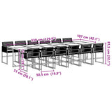 Garden Dining Set Black Poly Rattan 13 Piece Set Stackable 3295037
