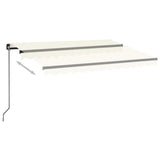 Manual Retractable Awning with LED 350x250 cm Cream 3069082