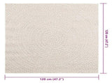 Rug ZIZUR Cream 120x120 cm Jute Look Indoor and Outdoor 4010376