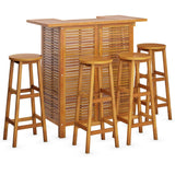 Garden Bar Set Natural wood Solid Acacia wood Standard Footrest 3116001