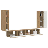 TV Wall Cabinet Set 4 pcs Artisan Oak Engineered Wood 3408933