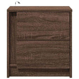 Bedside Cabinet with LED Lights Brown Oak Engineered Wood 852059