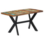 ZNTS Dining Table 140x70x75 cm Solid Reclaimed Wood 247439