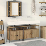 Bathroom Vanity Units with Shelf 3 pcs Brown Engineered wood 3334398
