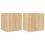 TV Wall Cabinets with LED Lights 2 pcs Sonoma Oak 40.5x35x40 cm 837251