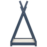 Kids Bed Frame Grey Solid Pine Wood 70x140 cm 283361