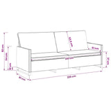 3 Seater Sofa Brown 220 x 81 x 82 cm Faux Suede Fabric 42041003