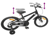 Kids Bike 16 Inches for 4-6 Years Old Black 42009345