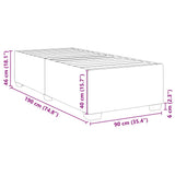 Bed Frame without Mattress Black Single Velvet 3284680