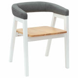 Dining Chairs 2 pcs White 54 x 57 x 73 cm Solid Rubber Wood 42020425