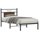 Bed Frame without Mattress Brown Oak 75x190 cm Small Single Engineered Wood 4106831
