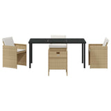 Garden Dining Set 5 pcs Beige Poly Rattan 3380607