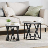 Side Table 2 pcs Grey Sonoma Engineered Wood and Steel 868246