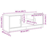 TV Cabinet Black Oak 102x30x37,5 cm Engineered Wood 862411