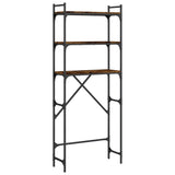 Washing Machine Shelf Smoked Oak 67x25x163 cm Engineered Wood 838985