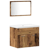 Bathroom Furniture Set with Shelf 5 pcs Brown Engineered Wood 3332602