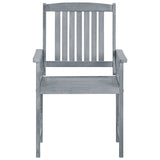 Garden Chairs 8 pcs Solid Acacia Wood Grey 3078206