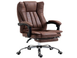 Home Office Chair Microfibre Desk Chair with Reclining Function Armrests Swivel Wheels Footrest T3398P328239