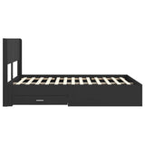 Bed Frame with Storage and Headboard Black 135 x 190 cm 3414476