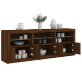 Sideboard with LED Lights Brown Oak 181.5x37x67 cm 3209008