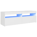 TV Cabinet with LED Lights White 120x35x40 cm 804373