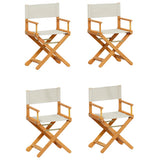 4 Piece Folding Garden Chairs Cream White Fabric 3208910