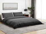 Duvet Cover Set Dark Grey 220x240 cm Cotton 136482