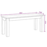 243454 Bench Solid Reclaimed Wood 110x35x45 cm