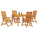 Garden Dining Set Folding 5 pcs Brown Solid Acacia Wood 3375633