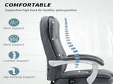 Office Chair with 6-point Massage and Heat, Fabric Computer Desk Chair with Reclining Backrest, High T3398P341237